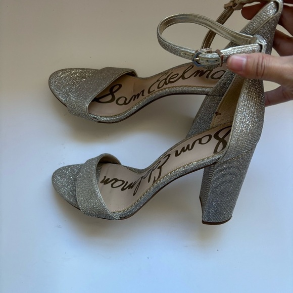 Sam Edelman Yaro Dress Block Heel Sandal Metallic Gold Sz 9 - Picture 6 of 9